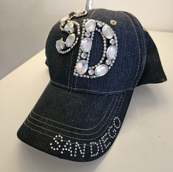 🧢 San Diego bling baseball hat! Jean material. 💙 - Picture 6 of 6